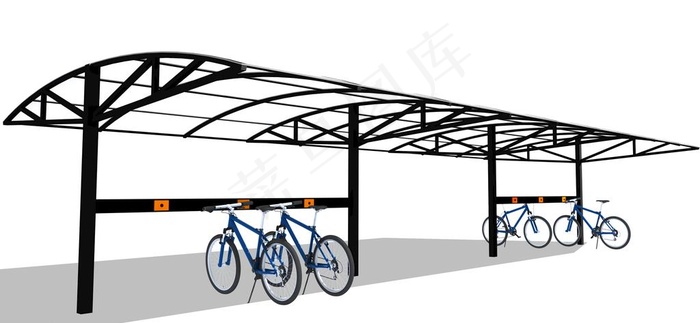 自行车棚3d模型图片