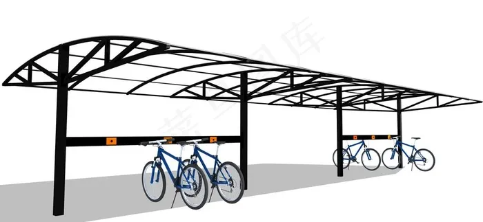 自行车棚3d模型图片