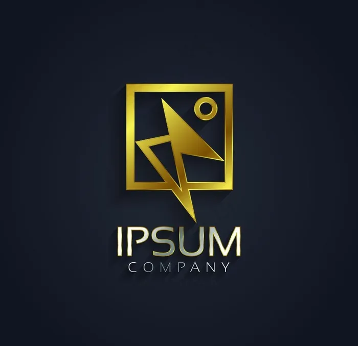 金色质感标志图片eps,ai矢量模版下载