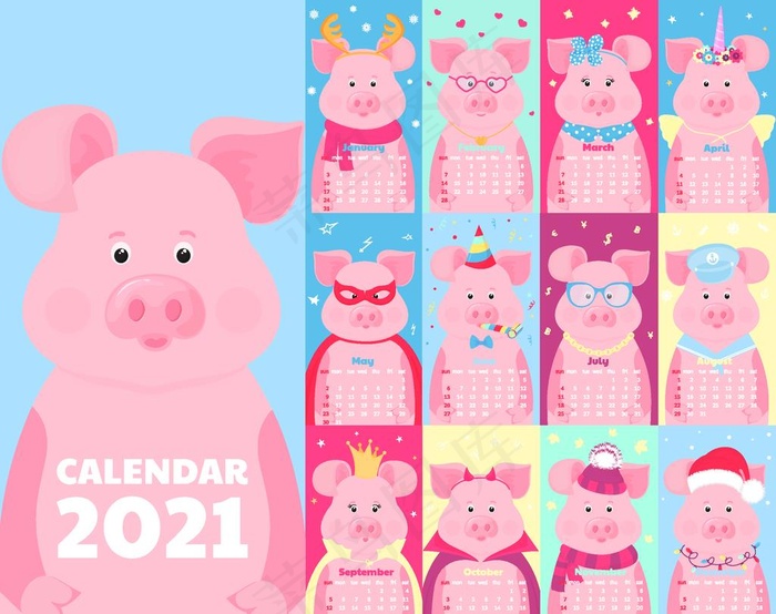2021年日历图片eps,ai矢量模版下载