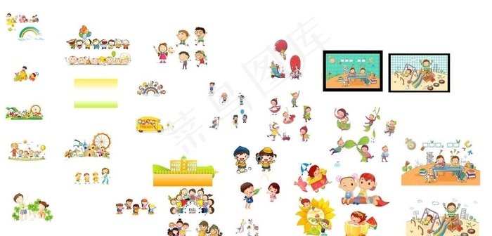幼儿园标语 幼儿园背景 卡通背图片cdr矢量模版下载