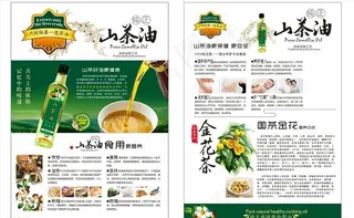 山茶油 金花茶 宣传单图片