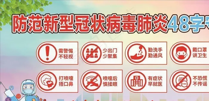 新冠肺炎守则图片(2400X1200)cdr矢量模版下载