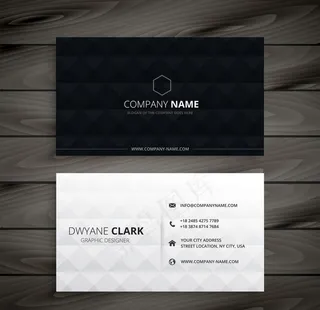 简单黑白钻石名片图片