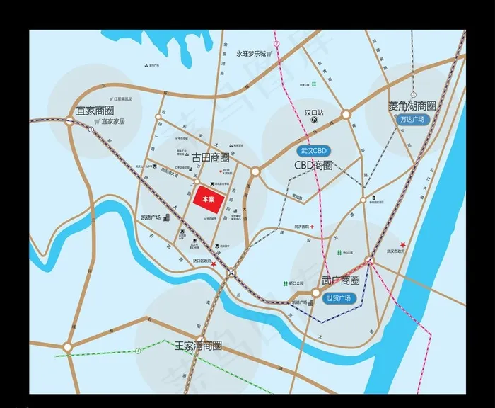 楼盘区位图设计图片ai矢量模版下载