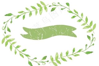 水彩叶子 水彩框子 水彩相框图片