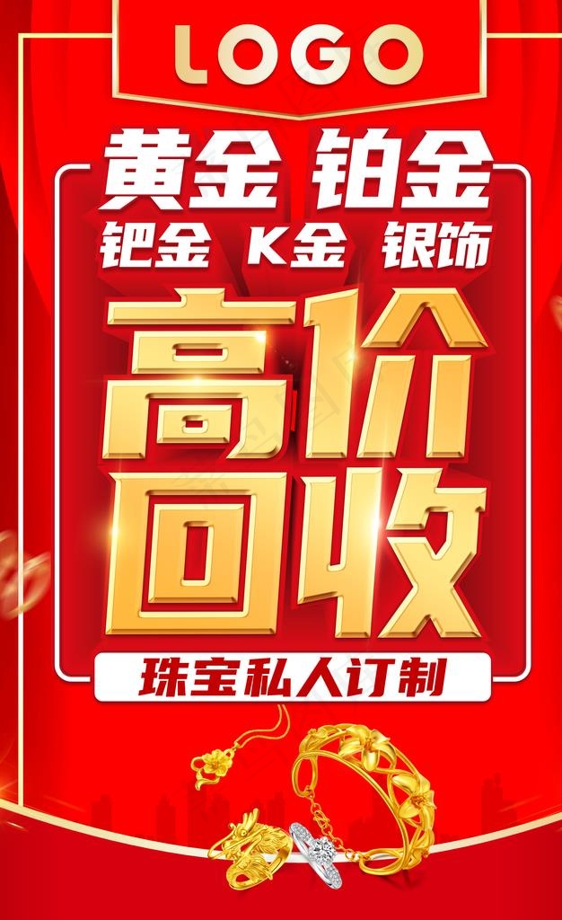 黄金高价回收海报图片
