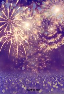 紫色渐变黄色发光烟花图片