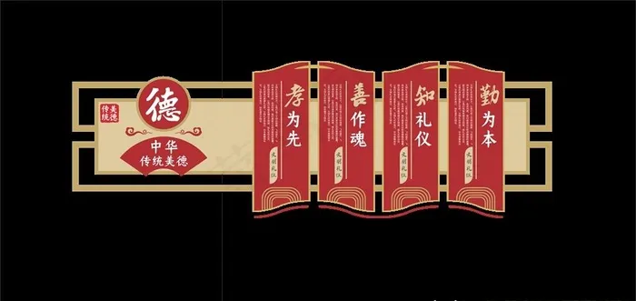 党建文化墙图片cdr矢量模版下载