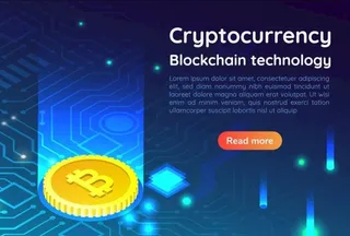 比特币区块链科技背景图片