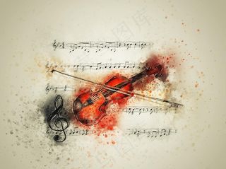 插画小提琴音乐图片
