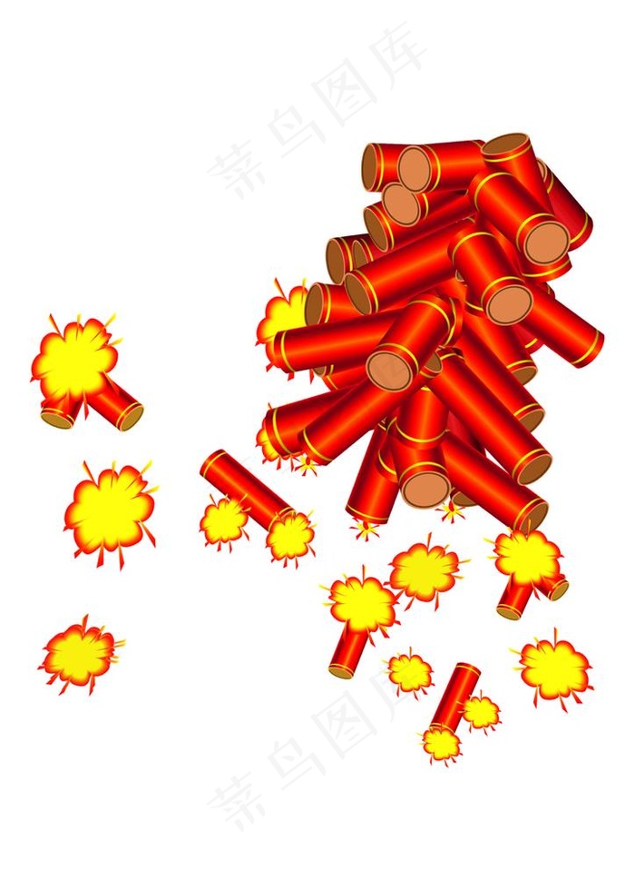 红色鞭炮免扣图片cdr矢量模版下载