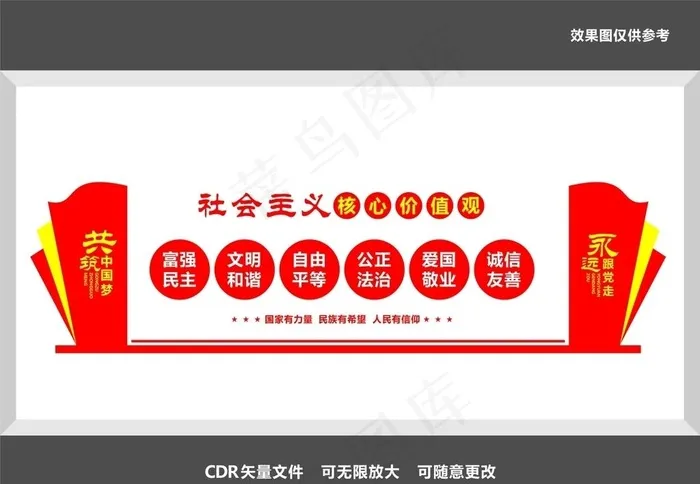 党建墙图片cdr矢量模版下载