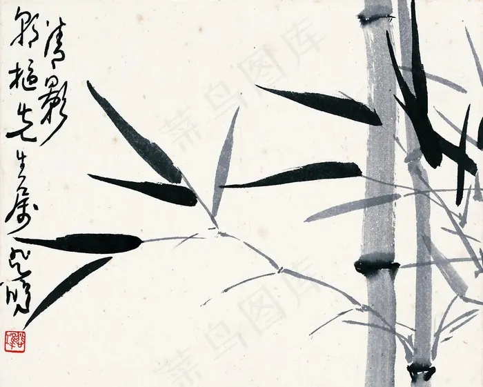 国画竹子竹叶图片