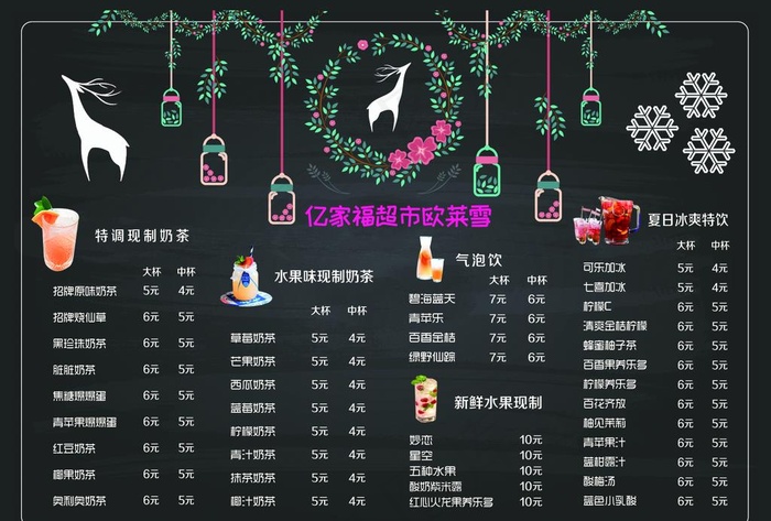 奶茶菜单价目表图片psd模版下载