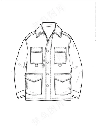 服装款式画技法矢量图下载图片