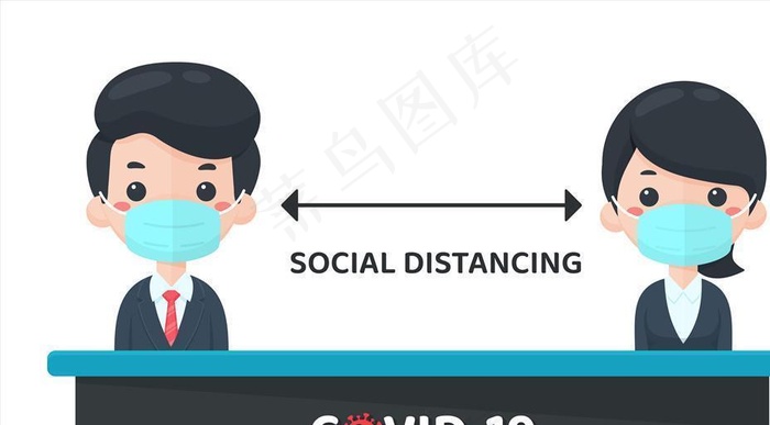 新冠病毒预防插画图片
