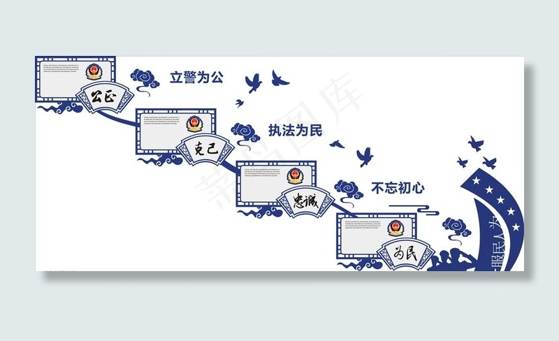 *局文化墙图片cdr矢量模版下载