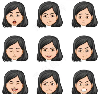 卡通 人物 动画 表情喜怒哀乐图片