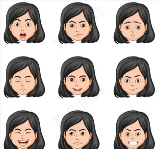 卡通 人物 动画 表情喜怒哀乐图片