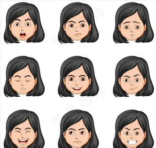 卡通 人物 动画 表情喜怒哀乐图片