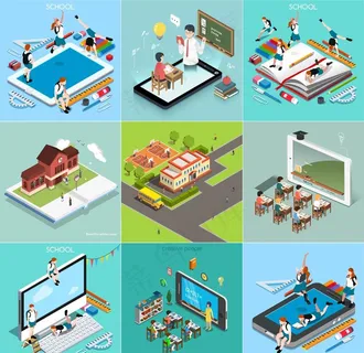 学校元素3D图图片