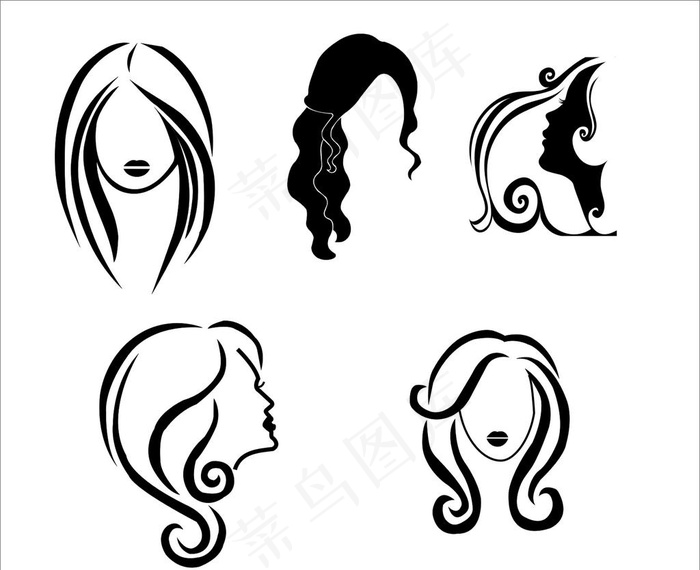 发型矢量图图片