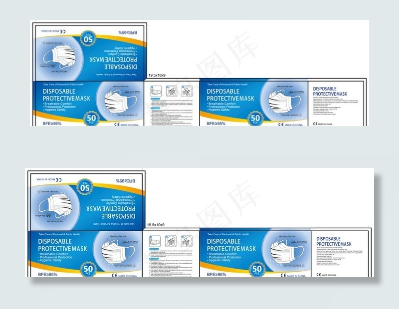 英文外贸口罩图片ai矢量模版下载