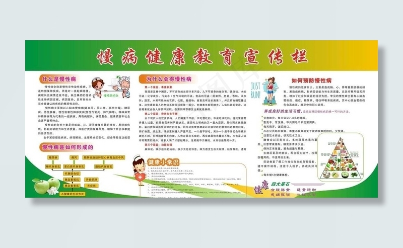 慢病健康宣传栏图片ai矢量模版下载