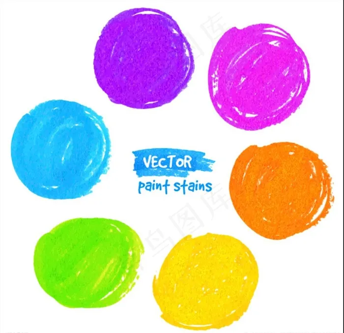 多彩圆形油漆涂抹矢量素材图片ai矢量模版下载