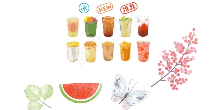 奶茶元素图片