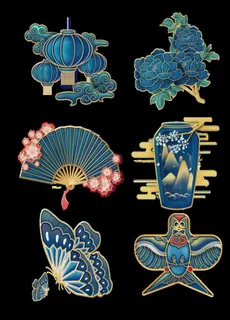 2020年度经典蓝中国风微立体图片