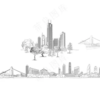 广州线稿羊城八景图片