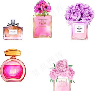 手绘香水瓶子图片