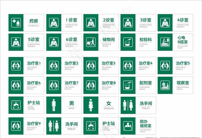 医院科室牌图片cdr矢量模版下载