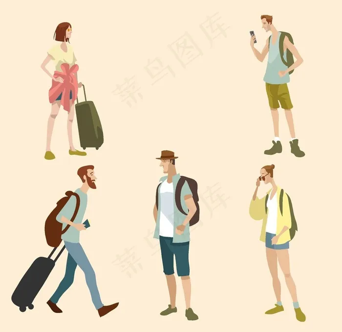 旅客游客图片ai矢量模版下载