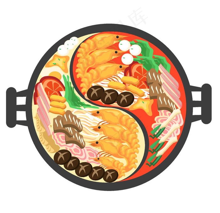 卡通火锅火锅聚餐餐饮立冬元素图片ai矢量模版下载