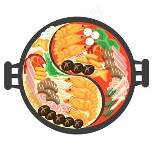 卡通火锅火锅聚餐餐饮立冬元素图片