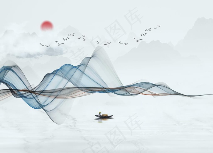 水墨画图片(11811X8858(DPI:150))psd模版下载