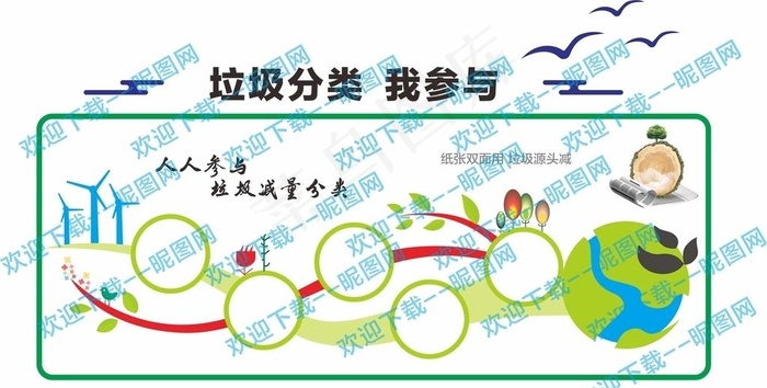 垃圾分类 我参与 背景板 造型图片cdr矢量模版下载
