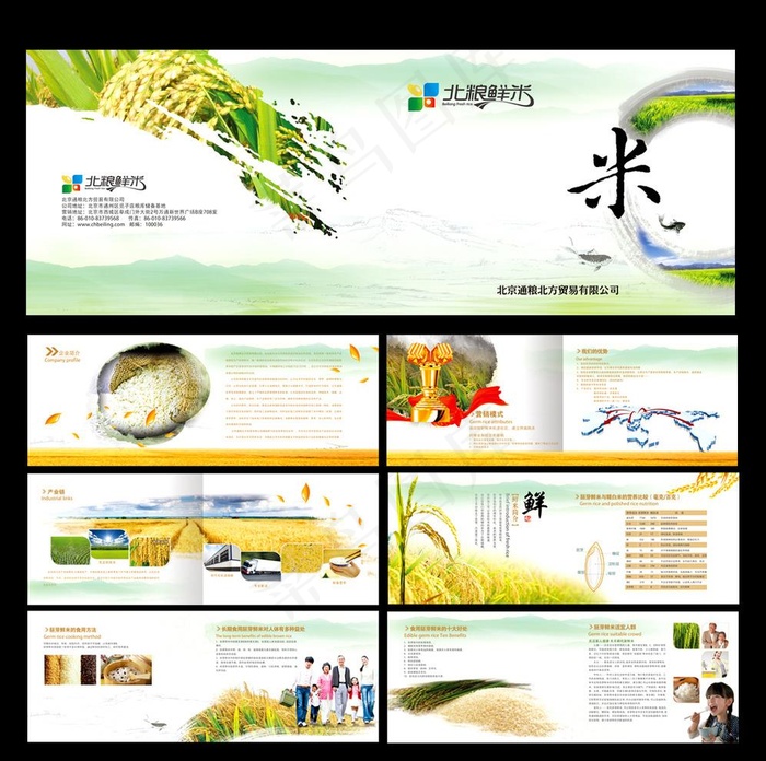 大米宣传手册图片(6803X2551(DPI:300))psd模版下载