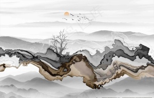 山水抽象画图片