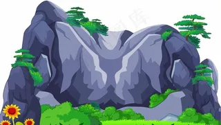 卡通假山图片