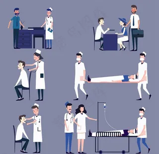 医生和患者矢量图片