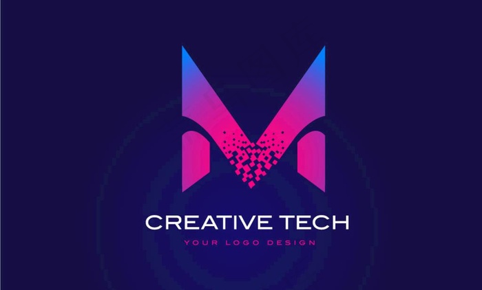 科技感英文LOGO字母M图片eps,ai矢量模版下载