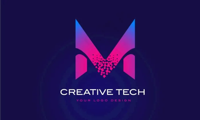 科技感英文LOGO字母M图片eps,ai矢量模版下载