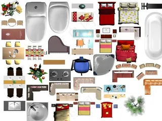 户型渲染家具图片