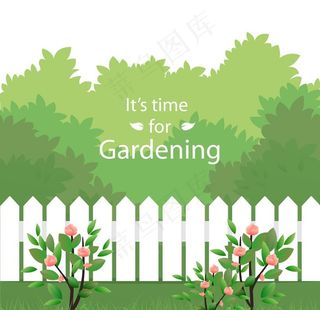 绿色花园插画矢量图片