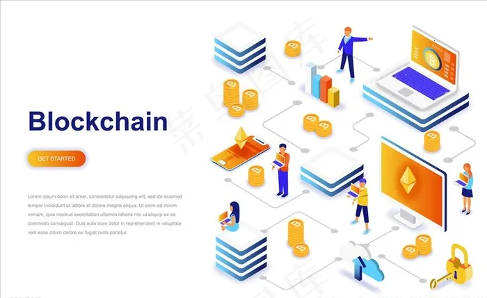 区块链图片ai矢量模版下载