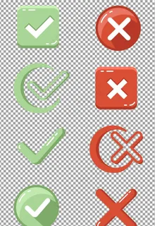 手绘对勾叉叉图片